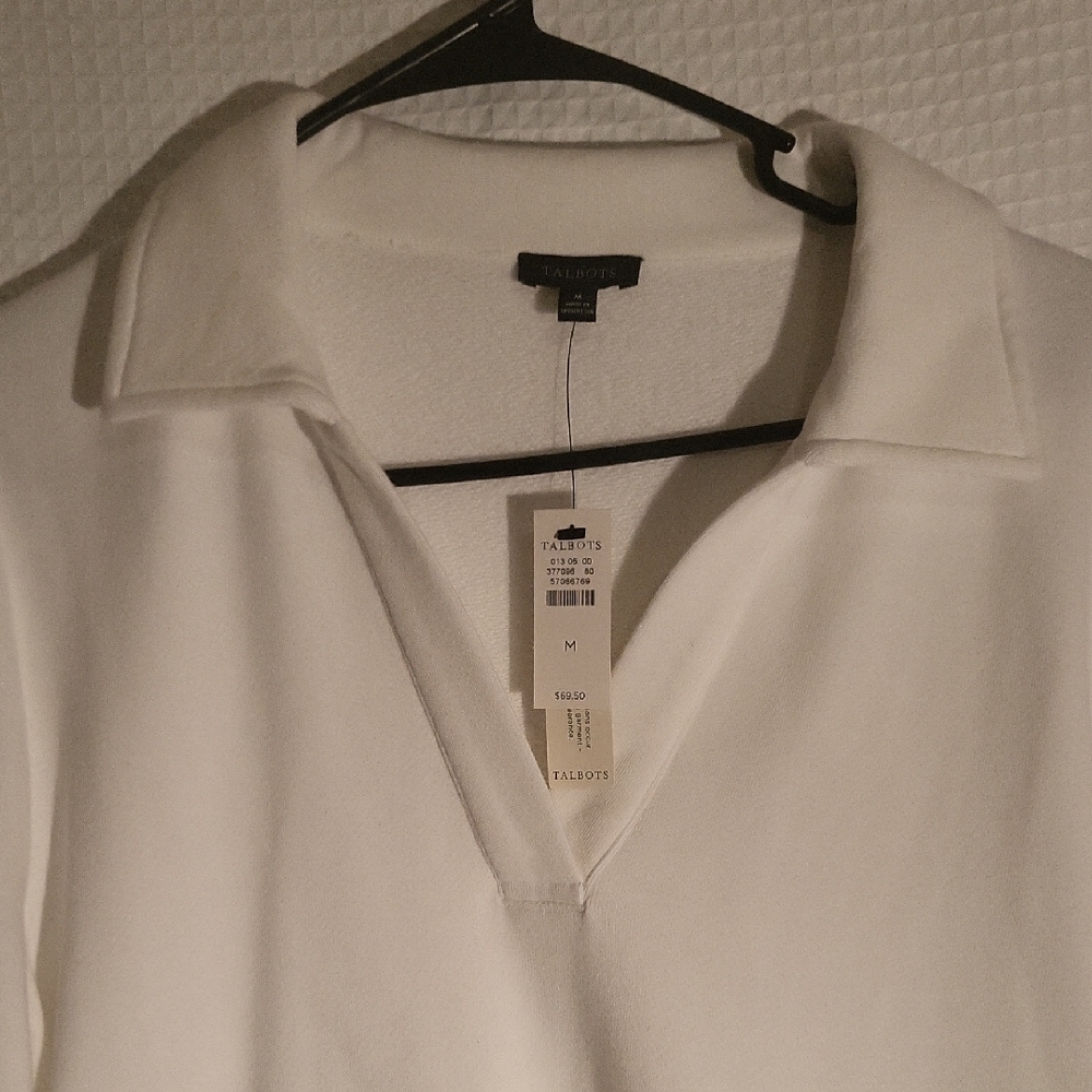 Talbots Ivory Collared Top - Picture 5 of 9